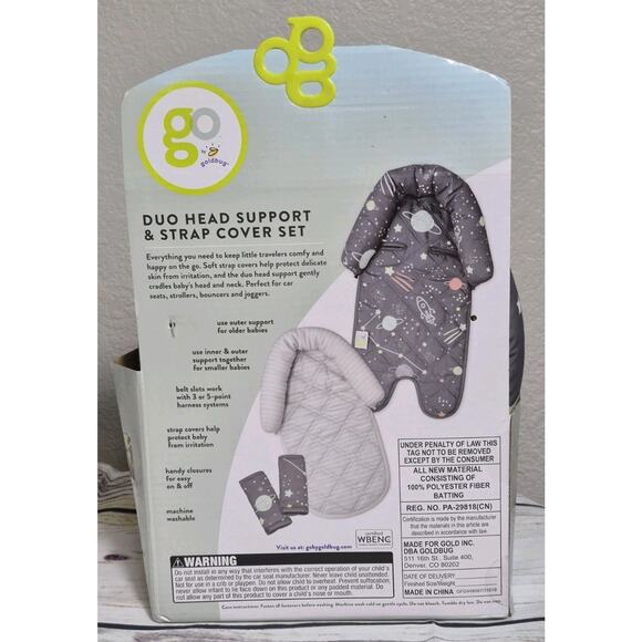 Go by Goldbug Duo Head and Strap Cover Set 4 Piece Support Planets and Stars - Picture 5 of 7